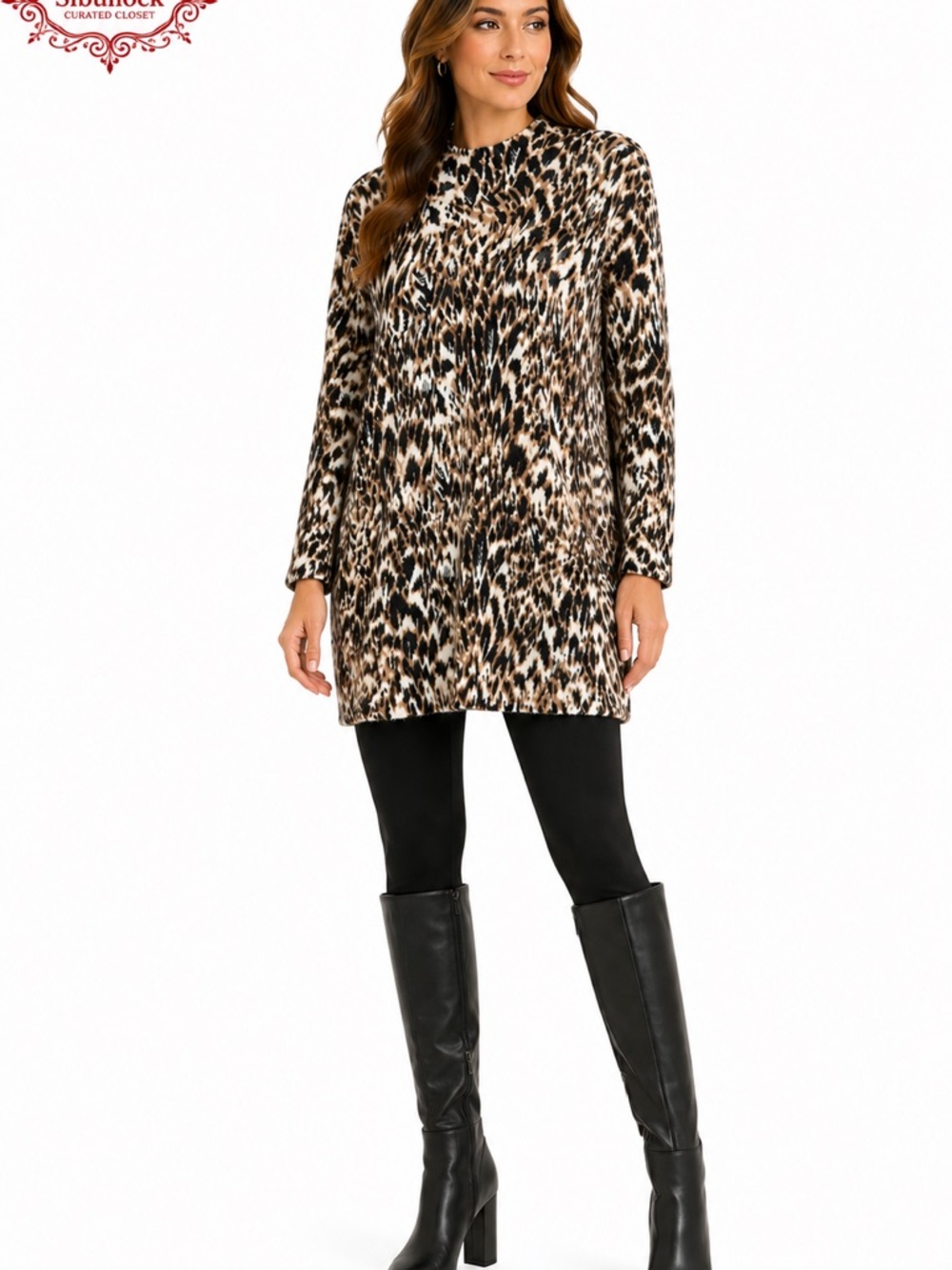 A3 RENUAR Feather Texture Tunic Sweater NWT Soft Fuzzy Long Pullover